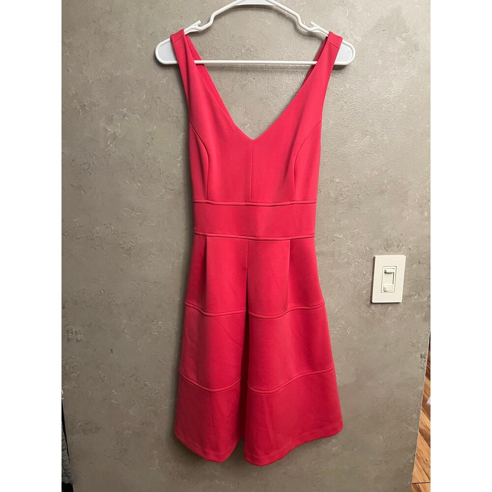 Jessica Simpson Pink Crisscross Back V-Neck Sleeveless Fit & Flare Dress Sz 8 - Picture 6 of 13